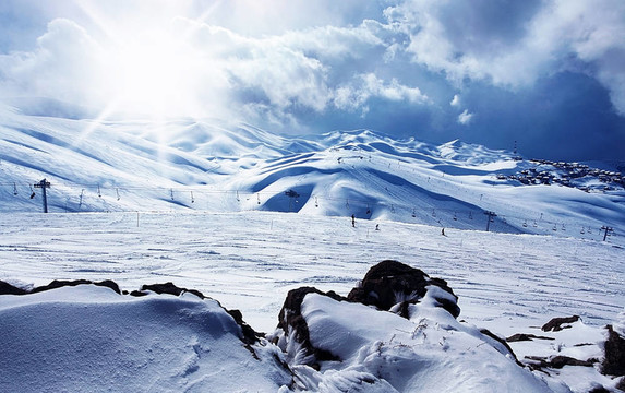 冬季山滑雪場