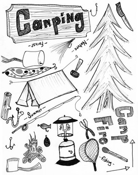 campingg手繪涂鴉
