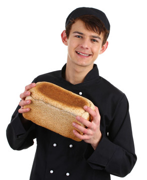 Baker拿著面包