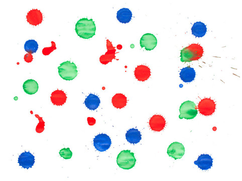 红色绿色和蓝色的斑点；