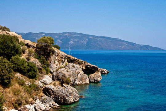 Agia Efimia海灘；Kefalonia