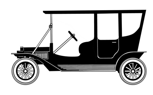 復(fù)古汽車(chē)白色背景