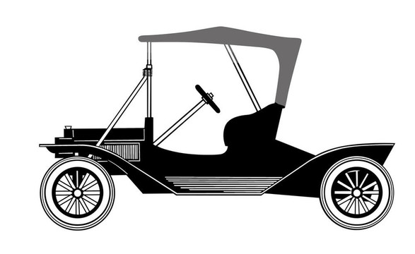白色背景剪影車