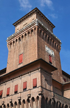埃斯騰斯城堡。Ferrara。Emilia Romagna。意大利.