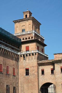 埃斯騰斯城堡。Ferrara。Emilia Romagna。意大利.