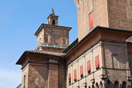 埃斯騰斯城堡。Ferrara。Emilia Romagna。意大利.