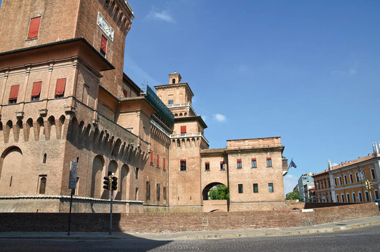埃斯騰斯城堡。Ferrara。Emilia Romagna。意大利.