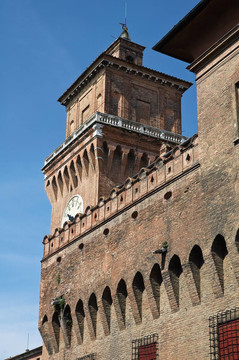 埃斯騰斯城堡。Ferrara。Emilia Romagna。意大利.