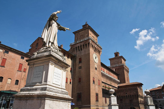 埃斯騰斯城堡。Ferrara。Emilia Romagna。意大利.