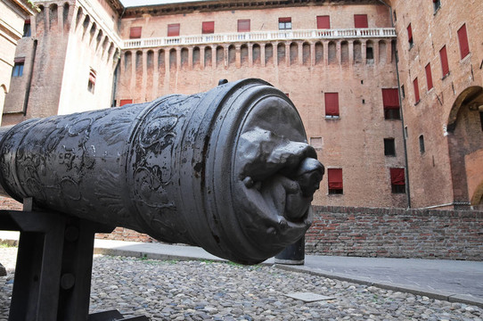 埃斯騰斯城堡。Ferrara。Emilia Romagna。意大利.