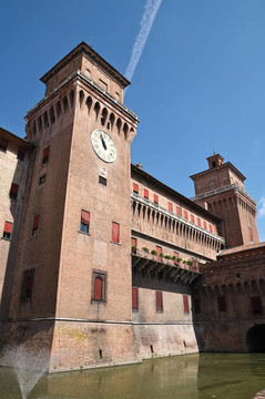 埃斯騰斯城堡。Ferrara。Emilia Romagna。意大利.