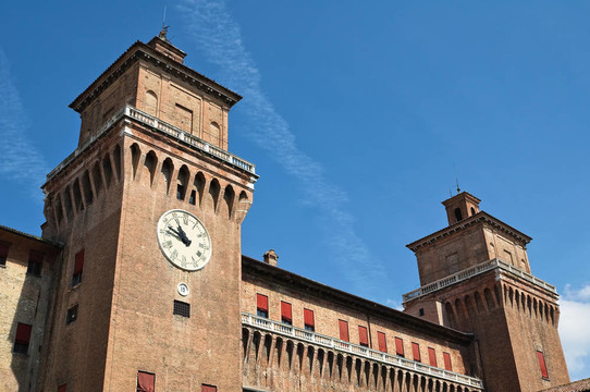 埃斯騰斯城堡。Ferrara。Emilia Romagna。意大利.