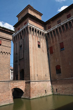 埃斯騰斯城堡。Ferrara。Emilia Romagna。意大利.