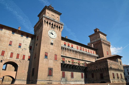 埃斯騰斯城堡。Ferrara。Emilia Romagna。意大利.