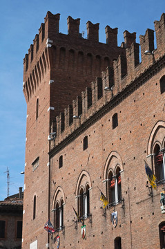 市政廳。Ferrara。Emilia Romagna。意大利.