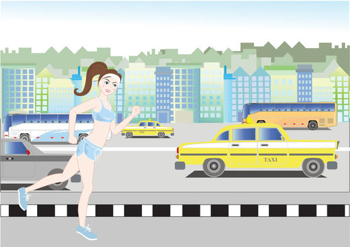 跑步的女孩