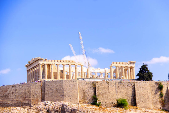 帕特農(nóng)神廟在雅典Akropolis；希臘；