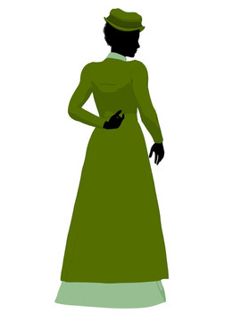 非洲裔維多利亞女性插畫(huà)剪影