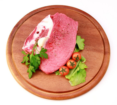 新鮮肉和一些蔬菜