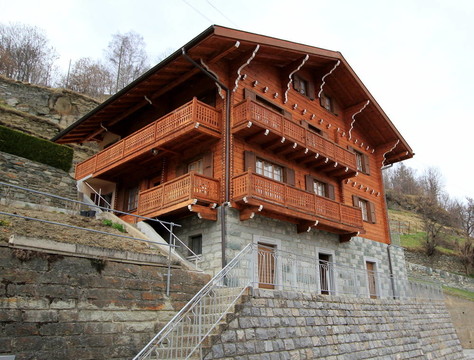 在山上的木制小屋