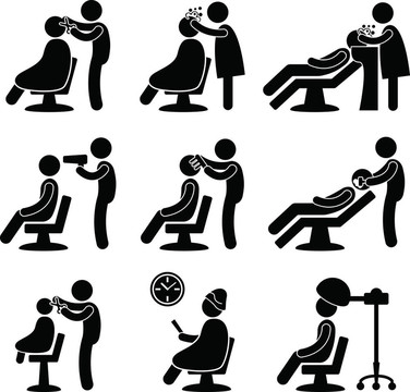 理發(fā)沙龍理發(fā)師圖標(biāo)