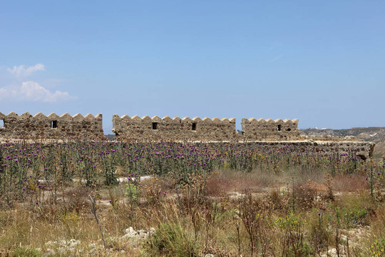 Antimachia附近的村莊，中世紀(jì)的城堡遺址