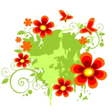 鮮花和蝴蝶