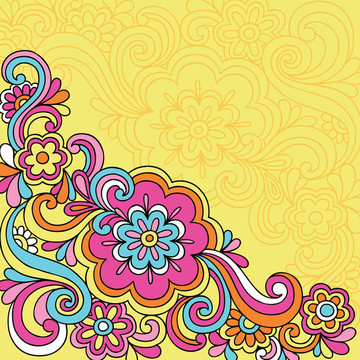 迷幻花筆記本涂鴉