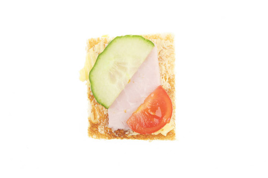 黃瓜和番茄火腿三明治