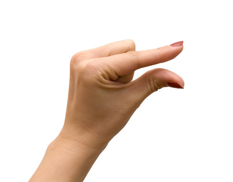 女人的手少量白色隔離