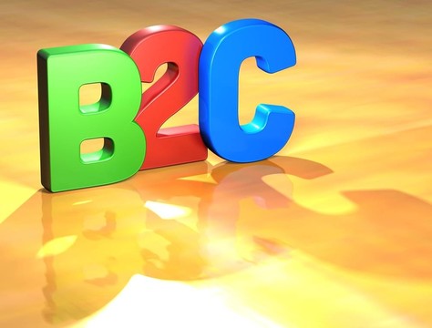 字B2C黃色背景