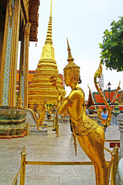 泰國雕塑在Wat Phra Kaeo。