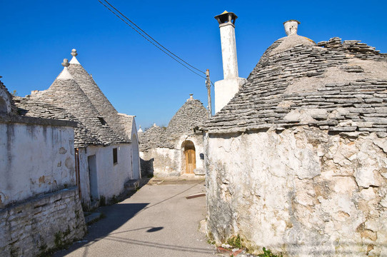 Alberobello s Trulli。普利亞。意大利.