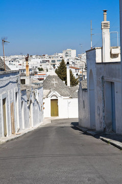 Alberobello s Trulli。普利亞。意大利.
