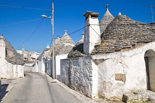 Alberobello s Trulli。普利亞。意大利.