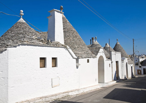 Alberobello s Trulli。普利亞。意大利.