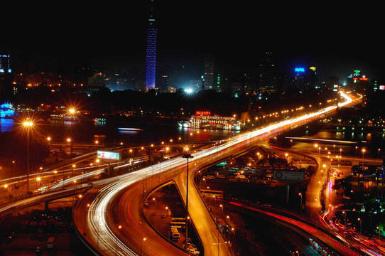 開羅夜景；埃及
