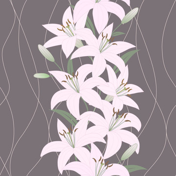 無縫壁紙與lily flower