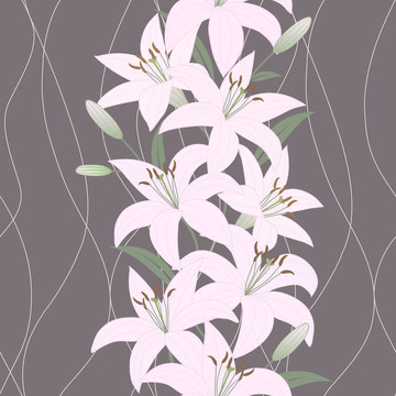無縫壁紙百合花