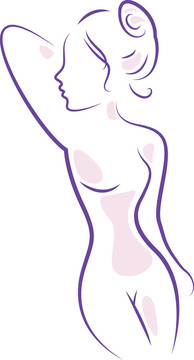 摘要溫泉女子身體孤立的白色