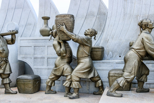 古代人像銅雕 雕塑 雕像 古人