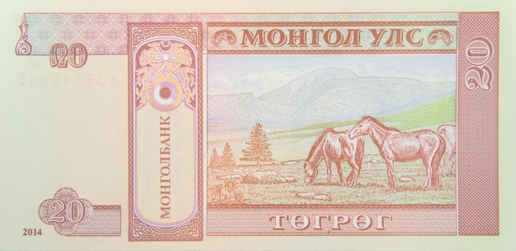 蒙古貨幣 圖格里克20元