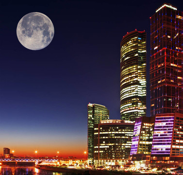 莫斯科市商業(yè)中心夜景