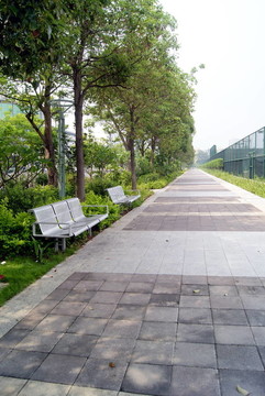 道路和休閑椅