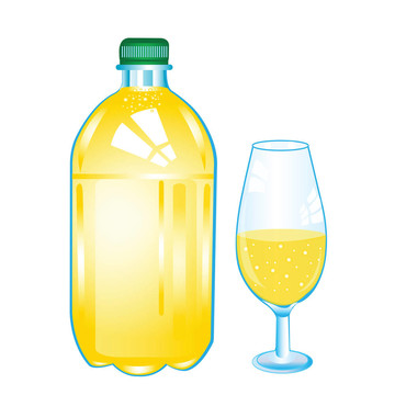 塑料瓶中的碳酸水