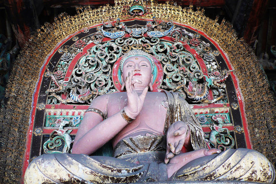 古老的Buddha joss雕塑