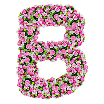 白色的花字母與剪輯路徑