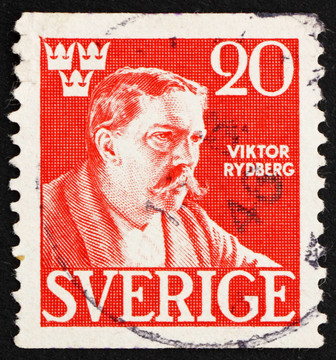 郵票瑞典1945 Viktor Rydberg；作家
