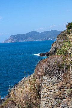 懸崖里奧馬哲雷。五漁村；利古里亞；意大利