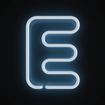 霓虹字體字母E